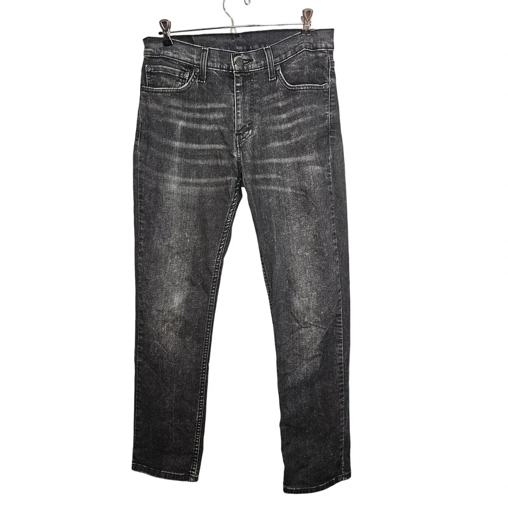 Levi's 511 Slim Fit Jeans Mens 32x30 Faded Black Acid Wash Denim Pants Red Label